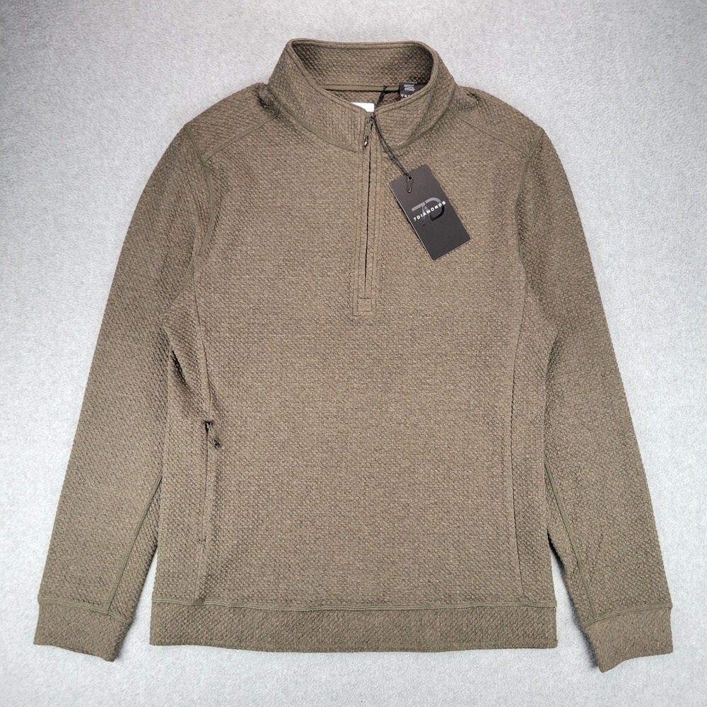 7Diamonds Restoration Performance Pullover Mens Small Olive Green 1/4 Zip